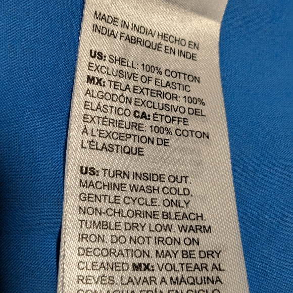 Chico's Peasant Blouse Tassel Sz 0 = Small Square Neck 3/4 Sleeve Top Blue Boho - Picture 9 of 10